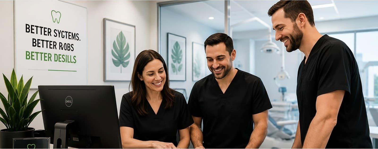 Dental Choice team members working together at the front desk