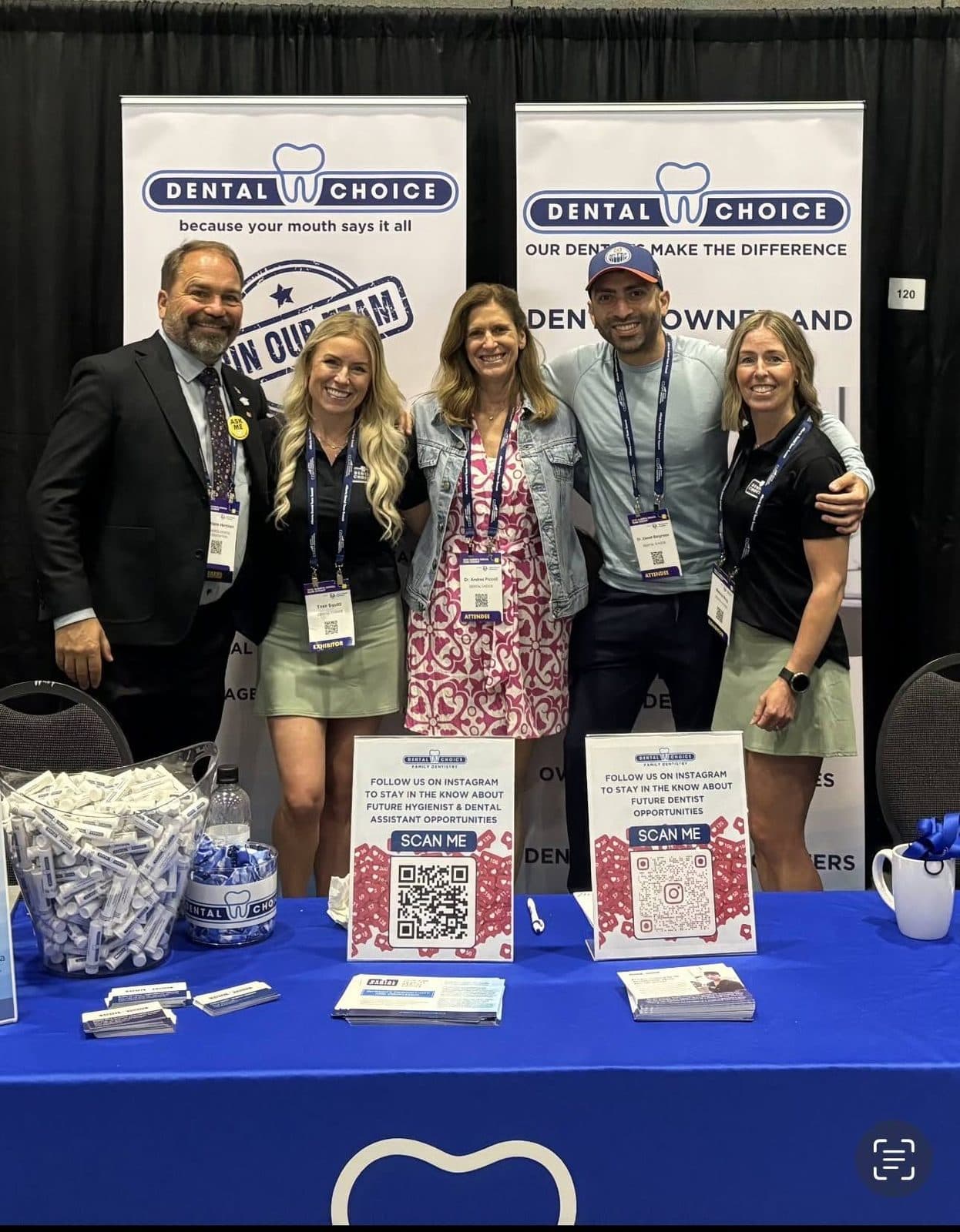 Dental Choice team at a career fair booth